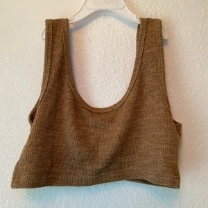 Two piece tan tank and shorts set